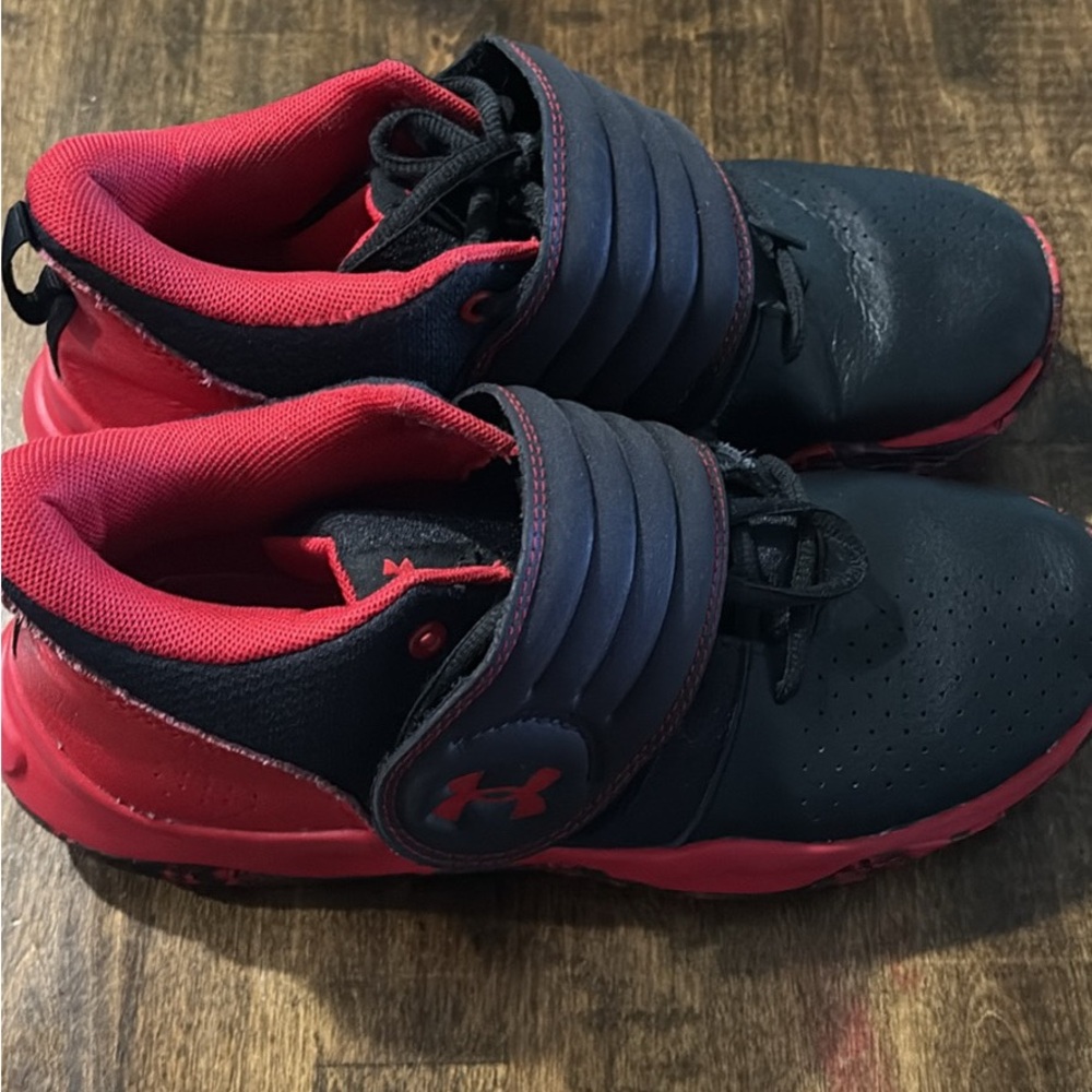 Under Armour Kids Shoes - Black and Red-size 6.5Y